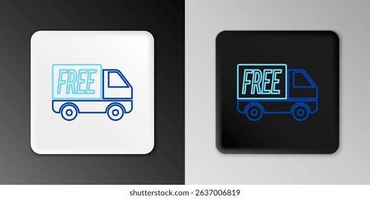 Line Free delivery service icon isolated on grey background. Free shipping. 24 hour and fast delivery. Colorful outline concept. Vector