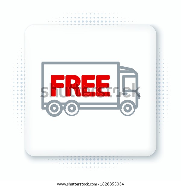 Line Free delivery service icon isolated on white\
background. Free shipping. 24 hour and fast delivery. Colorful\
outline concept. Vector