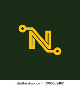 Plantilla de logotipo de N plano de vectores libres