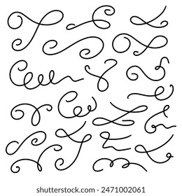 line freehand scribble handwritten sketch doodle set