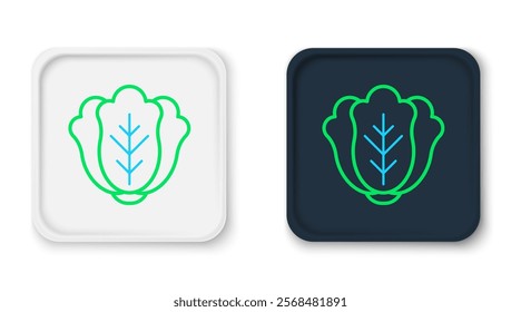 Line Fresh cabbage vegetable icon isolated on white background. Colorful outline concept. Vector