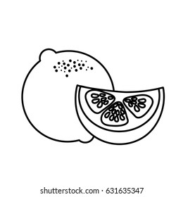 line fresh lemon with slice organ fruit food