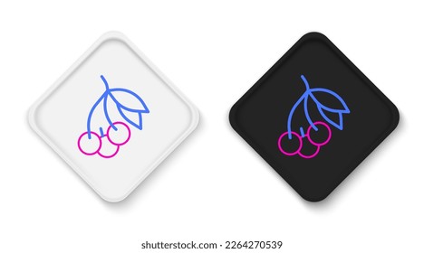 Line Fresh summer berries icon isolated on white background. Berry fruit. Colorful outline concept. Vector