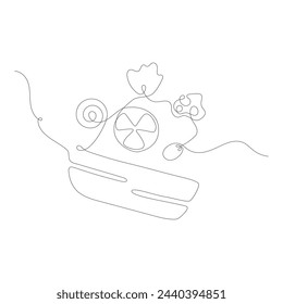 Line fresh vegetable salad. Hand drawn monoline vector illustrations for heathy menu, diet.