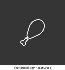 Line Fried chicken icon illustration isolated vector sign symbol
