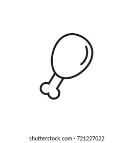 Line Fried chicken icon on the white background