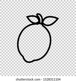 line fruit lime icon isolated on transparent background
