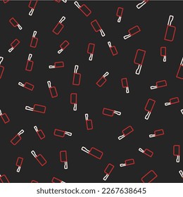Line Frying pan icon isolated seamless pattern on black background. Fry or roast food symbol.  Vector