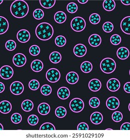 Line Full moon icon isolated seamless pattern on black background. Cloudy night sign. Sleep dreams symbol. Night or bed time sign.  Vector