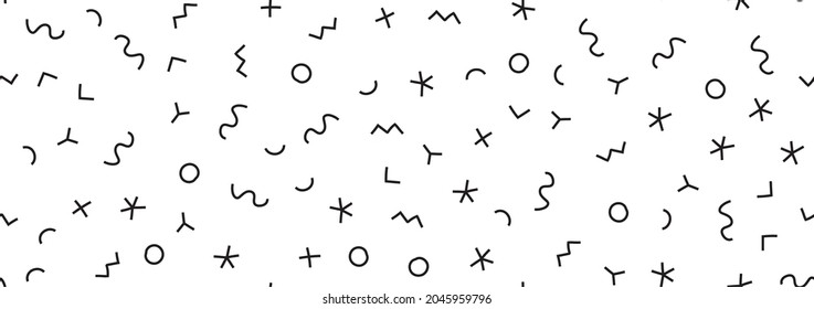 Line Fun Textile Texture. Pop Graphic Texture. Line Seamless Sketch. Vector Set Triangle Background Fabric Form Ornament. Paper Geometric Drawn. Funky Monochrome Wallpaper Curve. Flat Seamless Design.