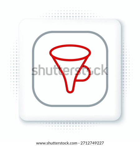 Line Funnel or filter icon isolated on white background. Colorful outline concept. Vector