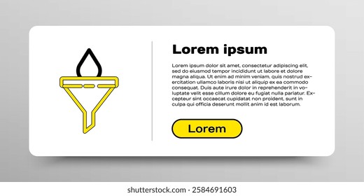 Line Funnel or filter and motor oil drop icon isolated on white background. Colorful outline concept. Vector