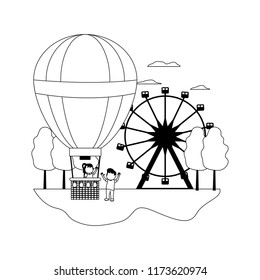 line funny air balloon entertainment with children