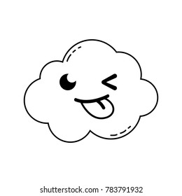 line funny and cute cloud kawaii weather