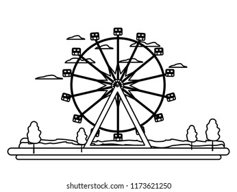 line funny ferris wheel mechanical carnival