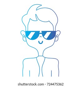 line funny man with elegant clothes and hairstyle design