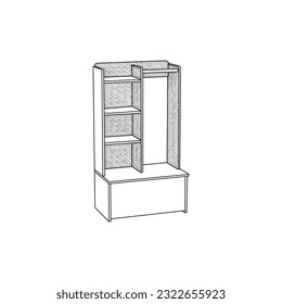 line furniture of Shelf icon concept illustration template, logo for your company