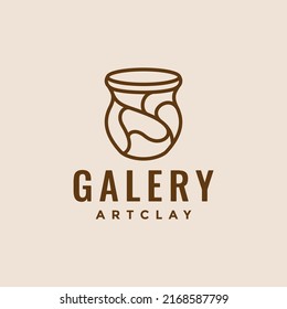 line gallery clay artistic logo design vector graphic symbol icon illustration creative idea