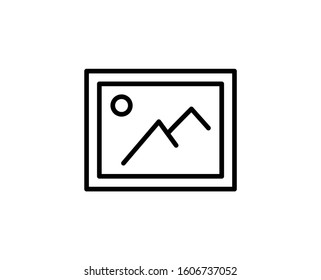 Line Gallery icon isolated on white background. Outline symbol for website design, mobile application, ui. Gallery pictogram. Vector illustration, editorial stroke. Eps10