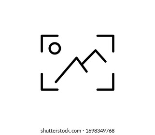 Icono de Galería de líneas aislado en fondo blanco. Símbolo de esquema para diseño de sitio web, aplicación móvil, ui. Pictograma de la Galería. Ilustración vectorial, derrame editorial. Eps10
