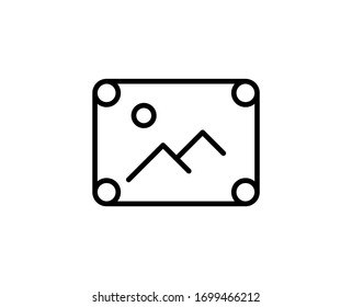 Line Gallery icon isolated on white background. Outline symbol for website design, mobile application, ui. Gallery pictogram. Vector illustration, editorial stroke. Eps10