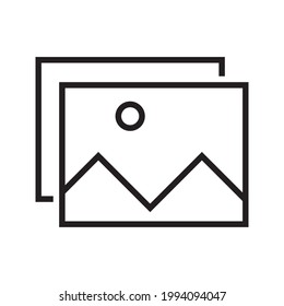 Line Gallery icon isolated on white background. Outline symbol for website design, mobile application, ui. Gallery pictograms. Vector illustration, 