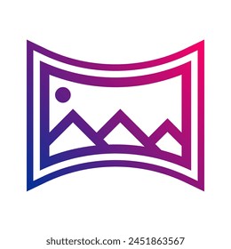 Icono de Galería de línea aislado sobre fondo blanco. Símbolo de contorno para diseño de Sitio web, aplicación móvil, ui. 