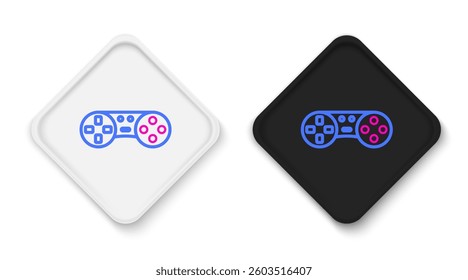 Line Game controller or joystick for game console icon isolated on white background. Colorful outline concept. Vector