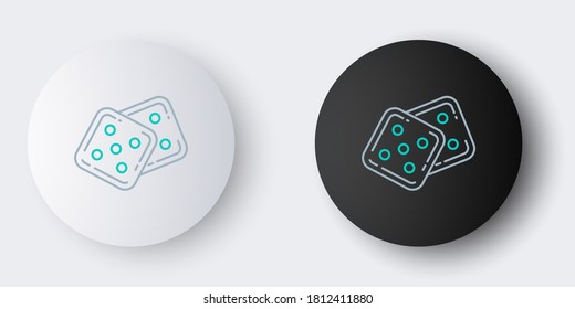 Line Game dice icon isolated on grey background. Casino gambling. Colorful outline concept. Vector