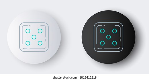 Line Game dice icon isolated on grey background. Casino gambling. Colorful outline concept. Vector