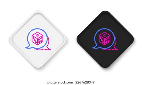 Line Game dice icon isolated on white background. Casino gambling. Colorful outline concept. Vector