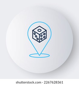 Line Game dice icon isolated on white background. Casino gambling. Colorful outline concept. Vector