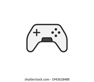 Line Gamepad icon isolated on white background. Outline symbol for website design, mobile application, ui. Electronics pictogram. Vector illustration, editorial stroсk. 