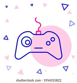 Line Gamepad icon isolated on white background. Game controller. Colorful outline concept. Vector Illustration