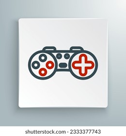 Line Gamepad icon isolated on white background. Game controller. Colorful outline concept. Vector
