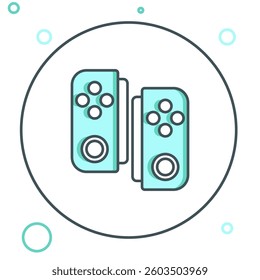 Line Gamepad icon isolated on white background. Game controller. Colorful outline concept. Vector