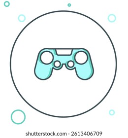 Line Gamepad icon isolated on white background. Game controller. Colorful outline concept. Vector