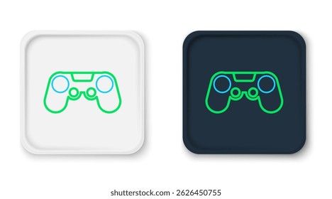 Line Gamepad icon isolated on white background. Game controller. Colorful outline concept. Vector