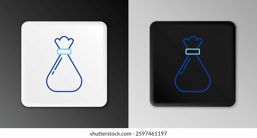 Line Garbage bag icon isolated on grey background. Colorful outline concept. Vector