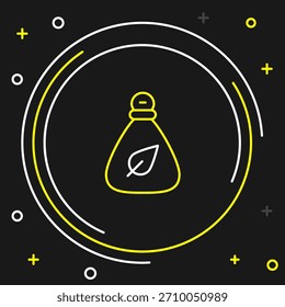 Line Garbage bag icon isolated on black background. Colorful outline concept. Vector