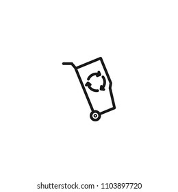  line garbage bin icon. symbol of ecology