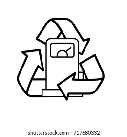 line gas machine with recycle symbol around