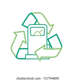 line gas machine with recycle symbol around
