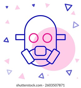 Line Gas mask icon isolated on white background. Respirator sign. Colorful outline concept. Vector