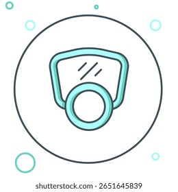 Line Gas mask icon isolated on white background. Respirator sign. Colorful outline concept. Vector