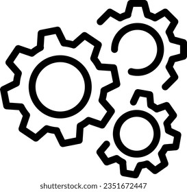 Line gear icon as business management