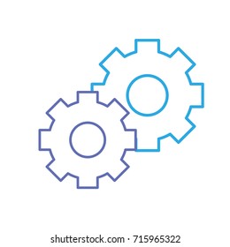 line gear industry technology information icon