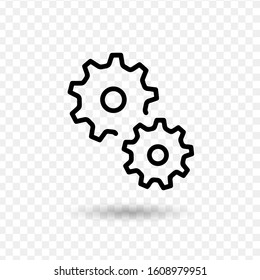 line gears icon. Stock vector illustration isolated on white background.