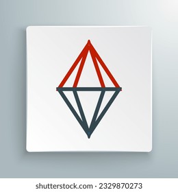 Line Gem stone icon isolated on white background. Jewelry symbol. Diamond. Colorful outline concept. Vector