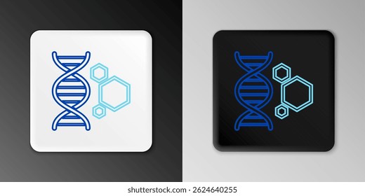 Line Genetic engineering icon isolated on grey background. DNA analysis, genetics testing, cloning, paternity testing. Colorful outline concept. Vector